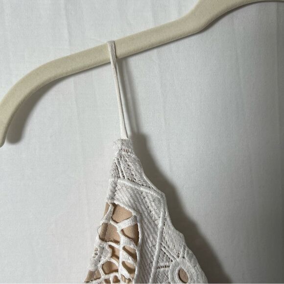 Lulus Cream Crochet Lace Wedding Date Romantic night Vacation Dress Size XL - Picture 6 of 12